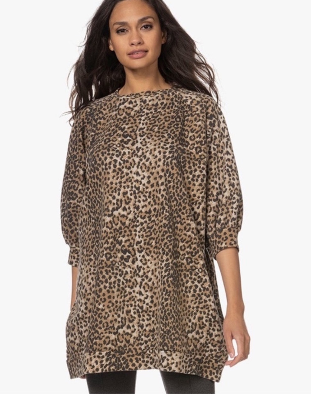 Ragdoll LA Super Oversized Printed Sweatshirt in Brown Leopard size Large